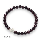 클라 KLAR 천연 가넷 Garnet 92 5 중십자가 팔찌 6미리 내경 18센치