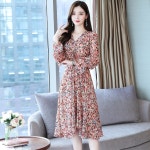 하늘 여성 브이넥 원피스 하늘비즈 A25 M 채색 A403N286