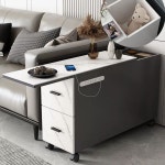 이동식 사이드 테이블 충전식 데스크탑 길이70 USB 높이60 USB소켓