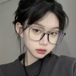 뿔테 안경테 투명 사각 빈티지 데일리 블루라이트차단