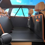 반려견용 믹스조이 뒷좌석 익스텐더 뒷바닥용 도그 카 커버 침대 PU 가죽 방수 긁힘 방지 안전벨트가 장착된 자동차 SUV 보호대용 해먹 400LBS