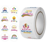 귀여운 생일 축하 스티커 선물 포장 씰링 라벨 파티 장식 완구 8 1개 C H0716 500PCS