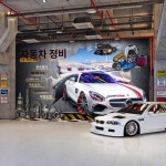 카센터 벽지 세차뷰티샵 광고 인테리어 벽화 차량 정비 프런트 배경 벽지