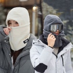 남성 여성 앞 지퍼 겨울 아웃도어 후드 워머 남자 모자 여자 마스크 라이딩