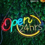 오픈 LED 네온사인 라이트 OPEN 영업중 식당 표시판