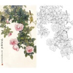 교실 국화 민화 그리기 밑그림 수묵화 스캐치 도안 화 재료