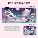 발광 RGB 소녀 애니메이션 게이밍 e스포츠 마우스패드 초대형 키패드 맞춤형 테이블매트 CSGO 여PC방
