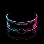 사이버펑크 led 안경 선글라스 미래 기술 빛나는 Led 눈부신 바 번지 직사각형 원피스