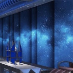 3D 천장 푸른 별하늘 은하수 테마 벽지 노래방 바 매달린 천장 벽화 호텔 시네마