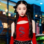 여아 댄스복 의상 초등옷 워머 세트 퍼포먼스 토시 방송댄스 힙합 1 탑 슬리브 J5004