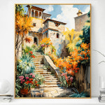 명화 그리기 유화 유럽 마을 풍경 디지털 작성 색칠 아 페인팅