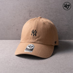 47브랜드 뉴욕 양키스 클린업 미니로고 볼캡 카키 블랙로고