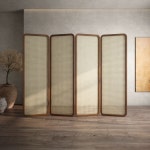 라탄 미니 파티션 북유럽 나무 네일샵 접이식 셀프가벽 가림막 이동식 카페 공간분리 1 잣나무 1짝 45 180 높이 덩굴로 엮