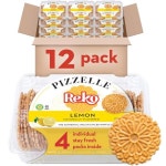 Reko Pizzelle 스타일 와플 쿠키 레몬 198 4g 7온스 12팩