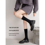 엔조잇종아리양말여여름슬림단말화백색스타킹JK양말롱니들반타이즈