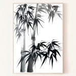 사군자 대나무 왕죽도 복들어오는 그림 사업운 출세운 재물운 풍수 소품 액자 16 다크 02 A3