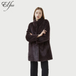 엘페 진도 Elfee 휘메일 유색 밍크 코트 E6W1EC05