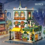Loz Streetscape 미니 다이아몬드 빌딩 블록 레스토랑 브릭 시티 스트리트 뷰 크리에이티브 하우스 장난