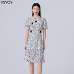 vsyoy 아일란 꽃 새 중국 반팔 원피스 2024 여름 통근 인쇄 수정 된 청삼 스커트 허리 치마 얕은 살구색 S