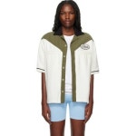 RHUDE 카키 오프 타운 앤드 컨트리 볼링 셔츠 242923F109005