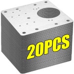 20 2PCS 캐비닛 구멍이있는 스테인레스 플레이트 부엌 힌지 가구에 찬장 키트 스틸 B