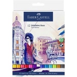파버카스텔 Faber-Castell Goldfaber Aqua 듀얼 팁 수채화 마커 - 브러시 펜 12개 성인용 리얼 닙 피니라이너 아트