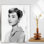 오드리햅번 포스터 캔버스 알루미늄 액자 6 오드리햅번B 화이트메탈액자 3호 26x21 cm 화이트메탈액자