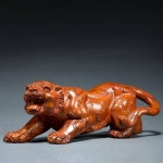 화리목조각호랑이진열두띠 원목호랑이집풍수선물홍목조각진열공예품