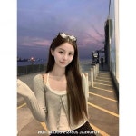 유아니만베리 투톤자수니트가디건 순욕수술미니투피스REAL