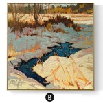 수제 유화 풍경 그림 예술적 장식 아크릴 프레임리스 걸이식 H 48x48inch 120x12 1개 17 Unframe-B
