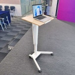 이동식 강의대 멀티미디어 연단 판재 교탁 교사 교실 학교 E01화이트