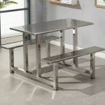 스텐 포차 야외 식탁 테이블 의자 4인 철제