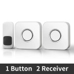 무선 초인종 방수 초장거리 스마트 링 동 차임 음색 통화 1 Button 2 Receivers 미국 1개 3 1 Button 2 Recei