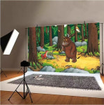숲속배경 현수막 어린이집 포토존 Gruffalo 배경 삼림지대 생일 파티 숲 동물 배너 장식