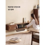 오리지널 원목 서스펜션 TV장 블랙호두 TV장 모던 거실 오크 행거 H7082