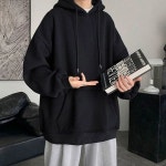 남성 2컬러 심플 무지 오버핏 데일리룩 후드티셔츠