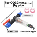 PE 튜브 퀵 커넥터 탭 필터 워터 밸브 플라스틱 호스 피팅 농장 야외 빗물 수집 버킷