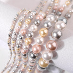 비즈아이 6054 핵진주 라운드 3 4 6 8 멀티유광 반줄 약24개