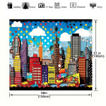 멋진 배경 도시 야경 풍경 슈퍼 히어로 시티 스카이 라인 건축 번영 생일 파티 배너