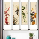사군자 인테리어 캔버스 그림 세트 매화 동양화 난초 4개 족자