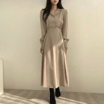 모던 베이직 A라인 롱원피스
