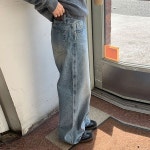 코어드 기장선택 Vintage wide denim light long M