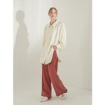 언노운플라넷 planet-18 pin tuck wide pants light