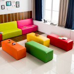 키즈카페 쿠션의자 어린이집 스펀지 카페 긴의자 사각 유치원 스퀘어 쿠션 스툴 컬러 메모
