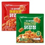 멕시카나 더 바삭한 매콤달콤 닭강정 500g 마늘간장 닭강정 500g
