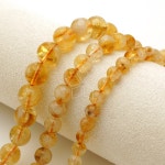 엔비즈 시트린 천연 원석 라운드 6 8 원석 비즈 재료 반줄