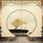 대나무커튼 파티션 복고 가림막 본색 대나무 거실형 패턴