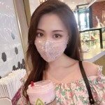 국풍 자수 마스크 생방송 얼굴 드러내지 않고 복면 분위기 빈티지 레이스 베일 여신 얇은 통기성 마스크