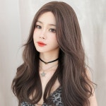 하이유니 베아트리체 웨이브 롱 헤어 프리미엄 통가발 챠콜블랙 - 통가발 거치대 가발망 1개