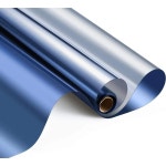 일방향 거울 창문 필름 정보 보호 자기 접착 반사 색조 열 제어 4 Blue-Silver 1개 A 50x100 cm